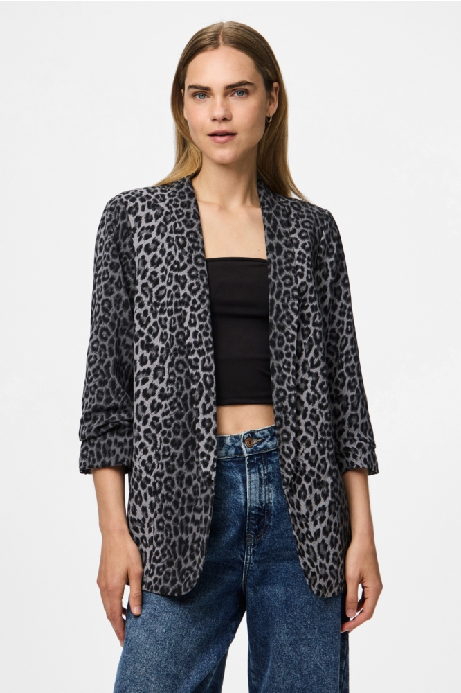 PCBOSELLA 3/4 PRINTED BLAZER NOOS B 17126850 GREY/LEO